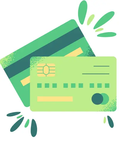 vector graphic of two credit cards